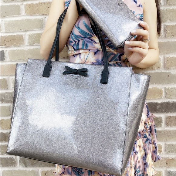 Kate spade large glitter tote and wallet - Picture 2 of 8